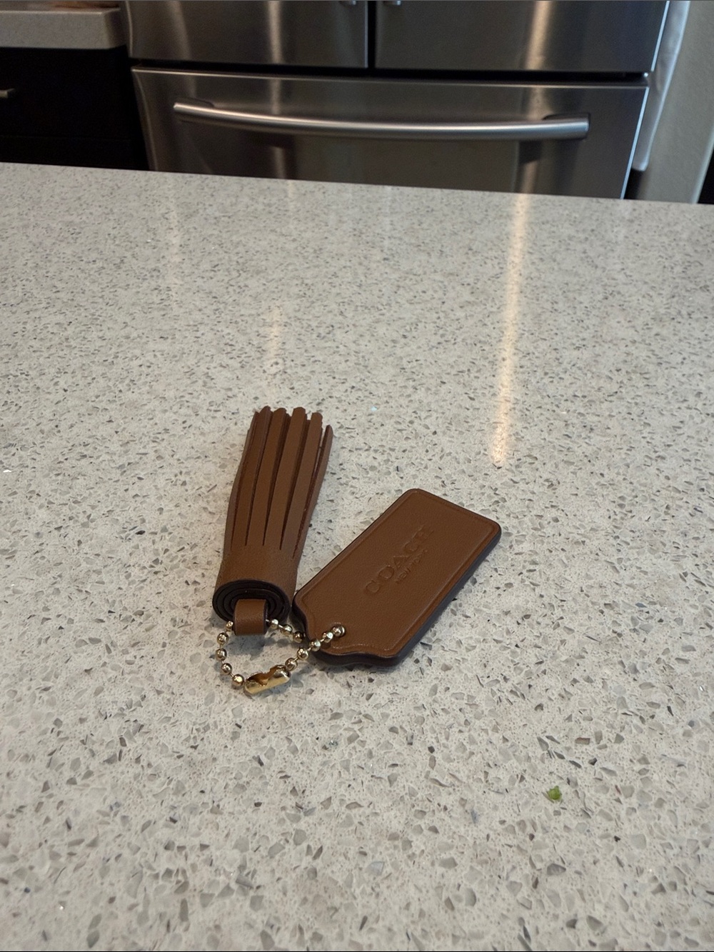 Coach Brown Leather Tassel with Tag - Picture 2 of 6